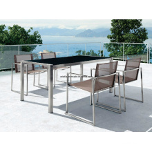 Patio Stainless Steel Outdoor Dining Table and Chair
